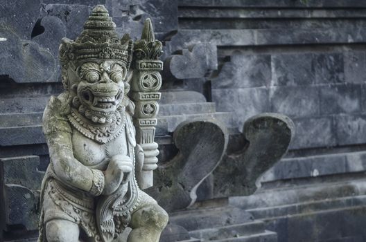 religious sculpture in temple bali indonesia