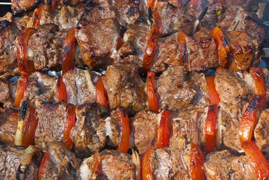 Barbecue is close up image