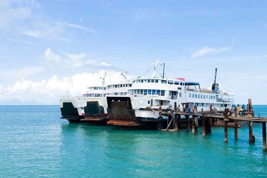 view of passenger ferry boat at Samui island