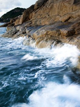 Beautiful seascape. Sea and rock at Samui island,Thailand