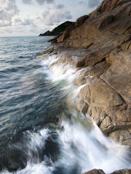 Beautiful seascape. Sea and rock 