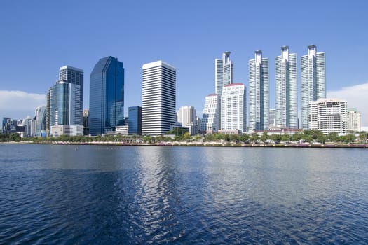 Business area buildings of Bangkok, Thailand