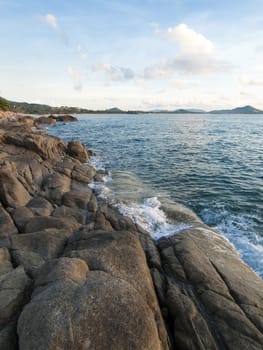 Thai island of Koh Samui. The pile of rocks