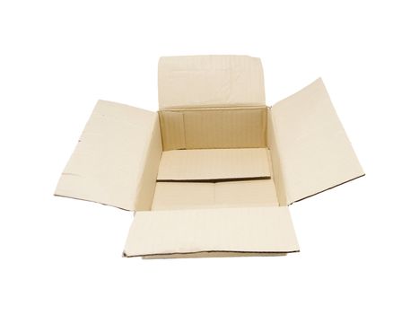 empty cardboard box isolated on the white background