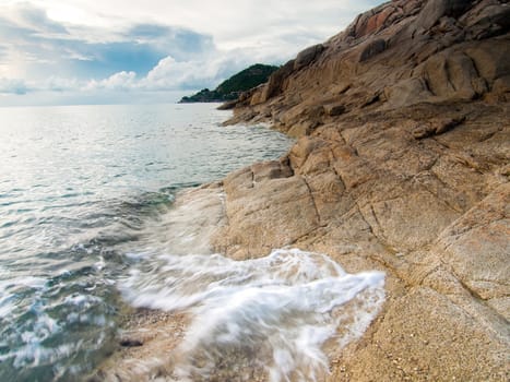 Beautiful seascape. Sea and rock