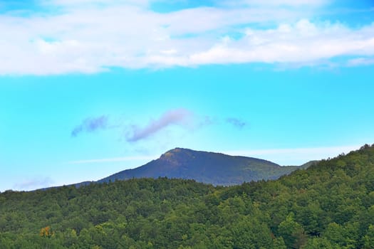 Summer beautiful landscape with Caucasus green mountains