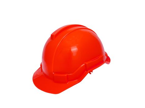 Red Safety helmet isolated on white