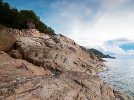 Thai island of Koh Samui. The rocks on the beach