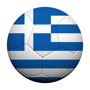 Greece Flag Pattern 3d rendering of a soccer ball 