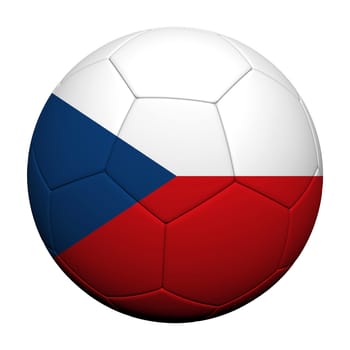 Czech Flag Pattern 3d rendering of a soccer ball 