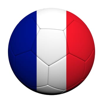 France Flag Pattern 3d rendering of a soccer ball 