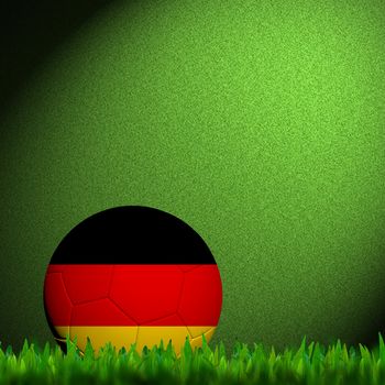 3D Football Germany Flag Patter in green grass