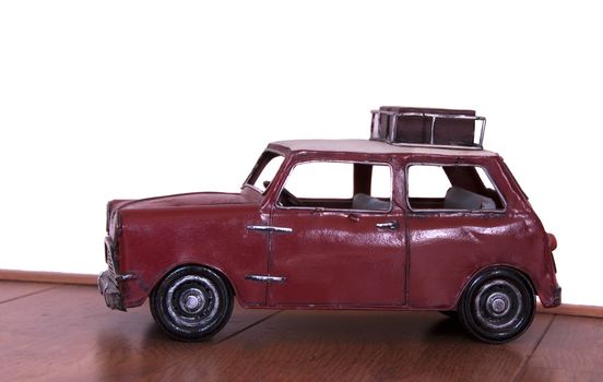 old metal red car model 