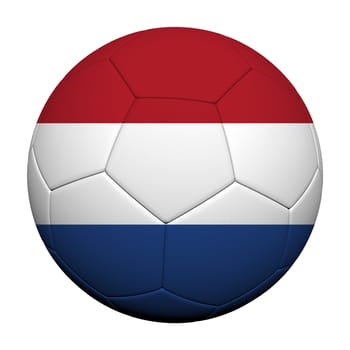 Netherlands Flag Pattern 3d rendering of a soccer ball 