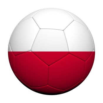 Poland Flag Pattern 3d rendering of a soccer ball 