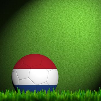 3D Football Netherlands Flag Patter in green grass