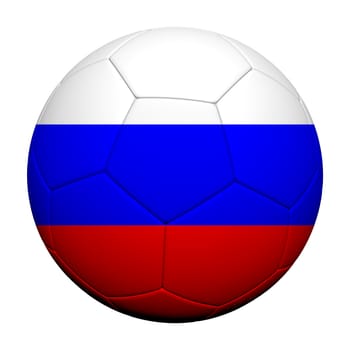 Russia Flag Pattern 3d rendering of a soccer ball 