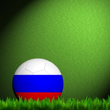 3D Football Russia Flag Patter in green grass