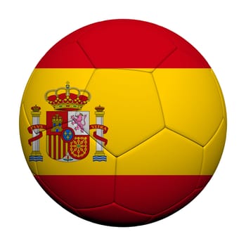 Spain Flag Pattern 3d rendering of a soccer ball 