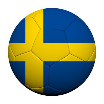 Sweden Flag Pattern 3d rendering of a soccer ball 