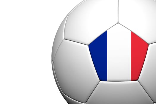 France Flag Pattern 3d rendering of a soccer ball