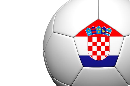 Croatia Flag Pattern 3d rendering of a soccer ball