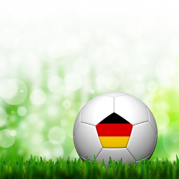 3D Football Germany Flag Patter in green grass and background