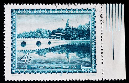 CHINA - CIRCA 1956: A Stamp printed in China shows image of Beihai Park in Beijing, circa 1956 