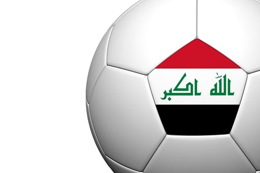 Iraq Flag Pattern 3d rendering of a soccer ball