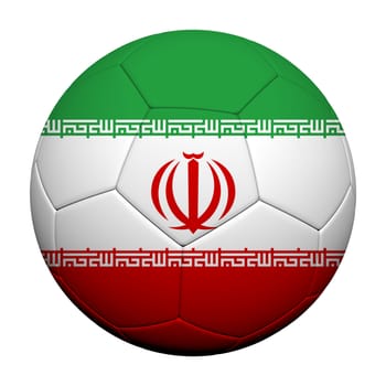 Iran Flag Pattern 3d rendering of a soccer ball 