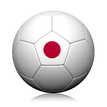 Japan Flag Pattern 3d rendering of a soccer ball