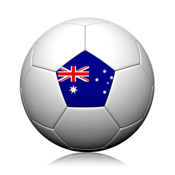 Australia Flag Pattern 3d rendering of a soccer ball