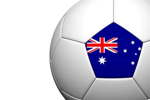 Australia Flag Pattern 3d rendering of a soccer ball