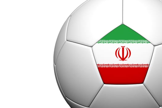 Iran Flag Pattern 3d rendering of a soccer ball