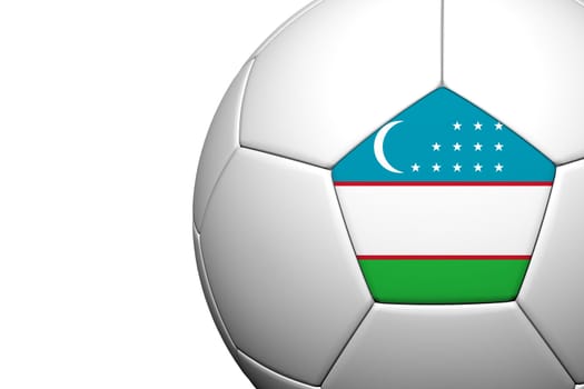 Uzbekistan Flag Pattern 3d rendering of a soccer ball