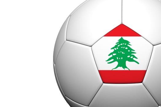 Lebanon Flag Pattern 3d rendering of a soccer ball