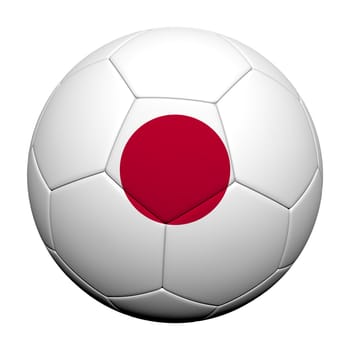 Japan Flag Pattern 3d rendering of a soccer ball 
