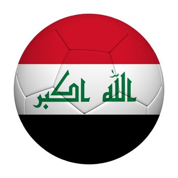 Iraq Flag Pattern 3d rendering of a soccer ball 