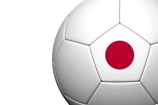 Japan Flag Pattern 3d rendering of a soccer ball