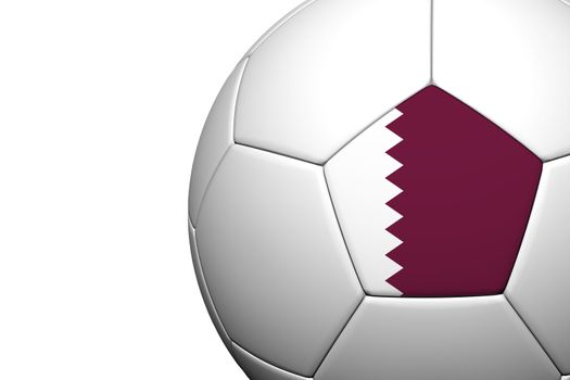 Qatar Flag Pattern 3d rendering of a soccer ball