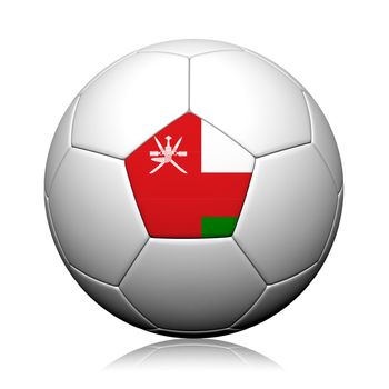 Oman Flag Pattern 3d rendering of a soccer ball