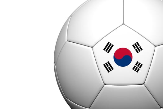 Korea Flag Pattern 3d rendering of a soccer ball