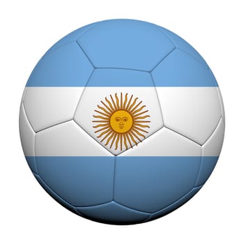 Argentina Flag Pattern 3d rendering of a soccer ball 