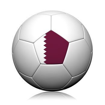 Qatar Flag Pattern 3d rendering of a soccer ball