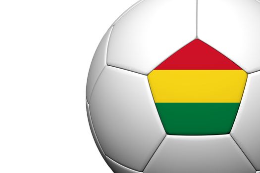 Bolivia Flag Pattern 3d rendering of a soccer ball