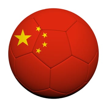 China Flag Pattern 3d rendering of a soccer ball