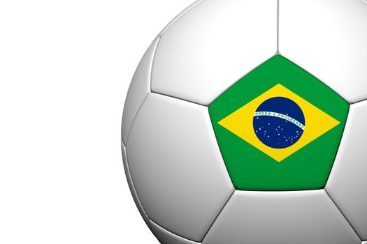 Brazil  Flag Pattern 3d rendering of a soccer ball