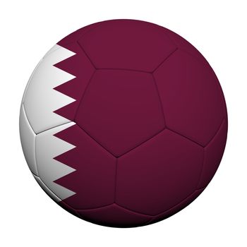 Qatar Flag Pattern 3d rendering of a soccer ball 