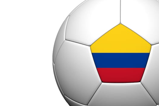 Colombia Flag Pattern 3d rendering of a soccer ball