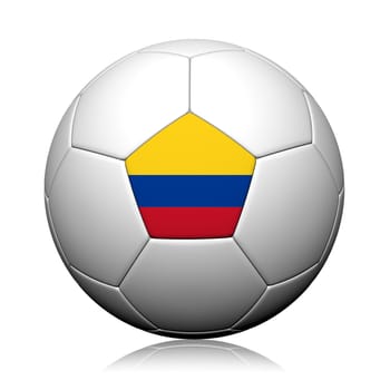 Colombia Flag Pattern 3d rendering of a soccer ball